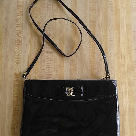**2 for $25** Black Patent Clutch Purse - Picture 3 of 6